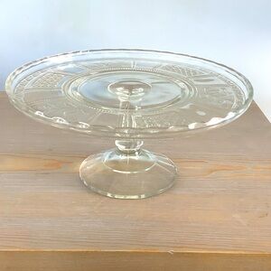 Antique Pressed Glass Cake Stand